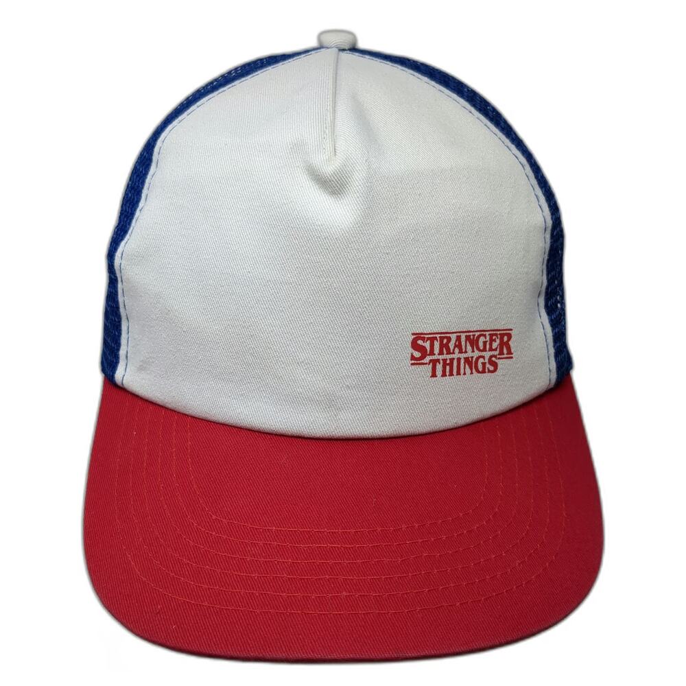 Loungefly Trucker Hat White Blue Red One Size Stranger Things Snapback Mesh